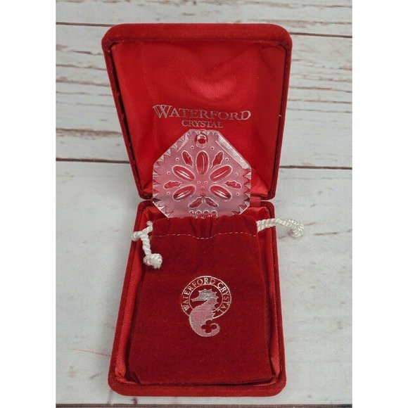 1988 Waterford Crystal 12 Days Christmas 5 Golden Rings Snowflake Ornament - Picture 6 of 12